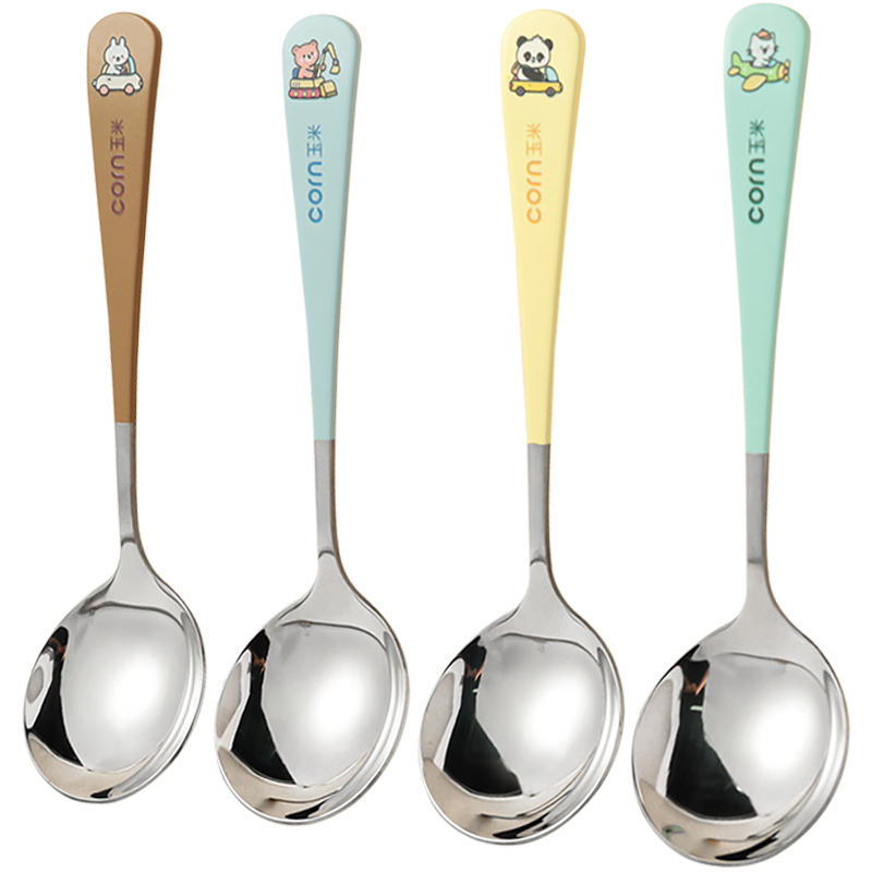 CORN Stainless Steel 304 Food Grade Cute High-Quality Soup Spoon for Single Use