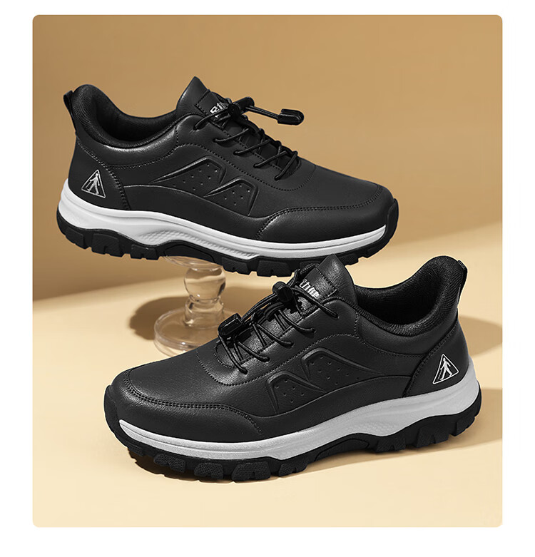 Zulijian 2026 New Autumn Winter Leather Casual Shoes Lightweight Soft Sole Dad Shoes Outdoor Middle-aged and Elderly Non-slip Sports Men's Shoes 7