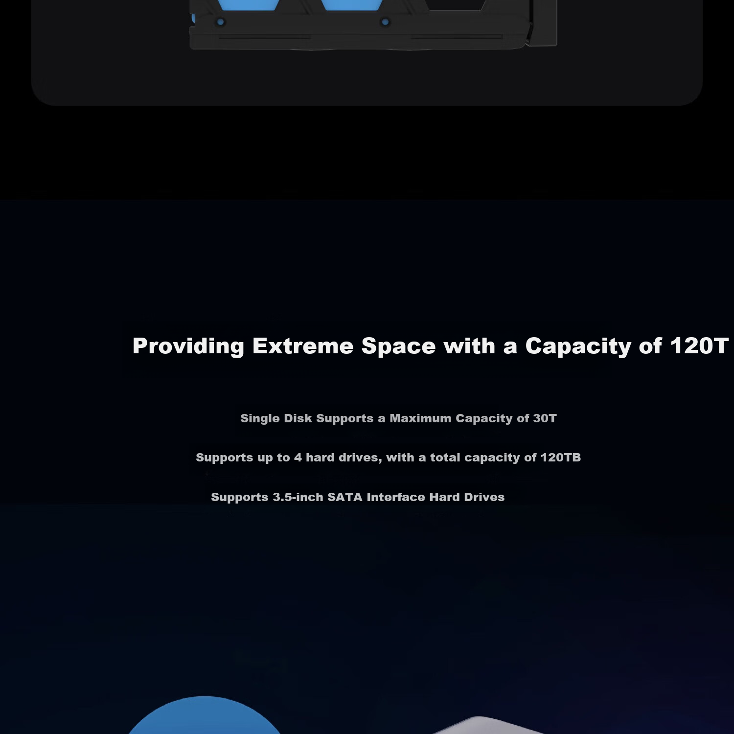 Jikongjian Private Cloud New A4 Hard Drive Enclosure, Four-Bay SATA Type-C Network Storage Server Expansion Device (Without Built-In Hard Drive) 6