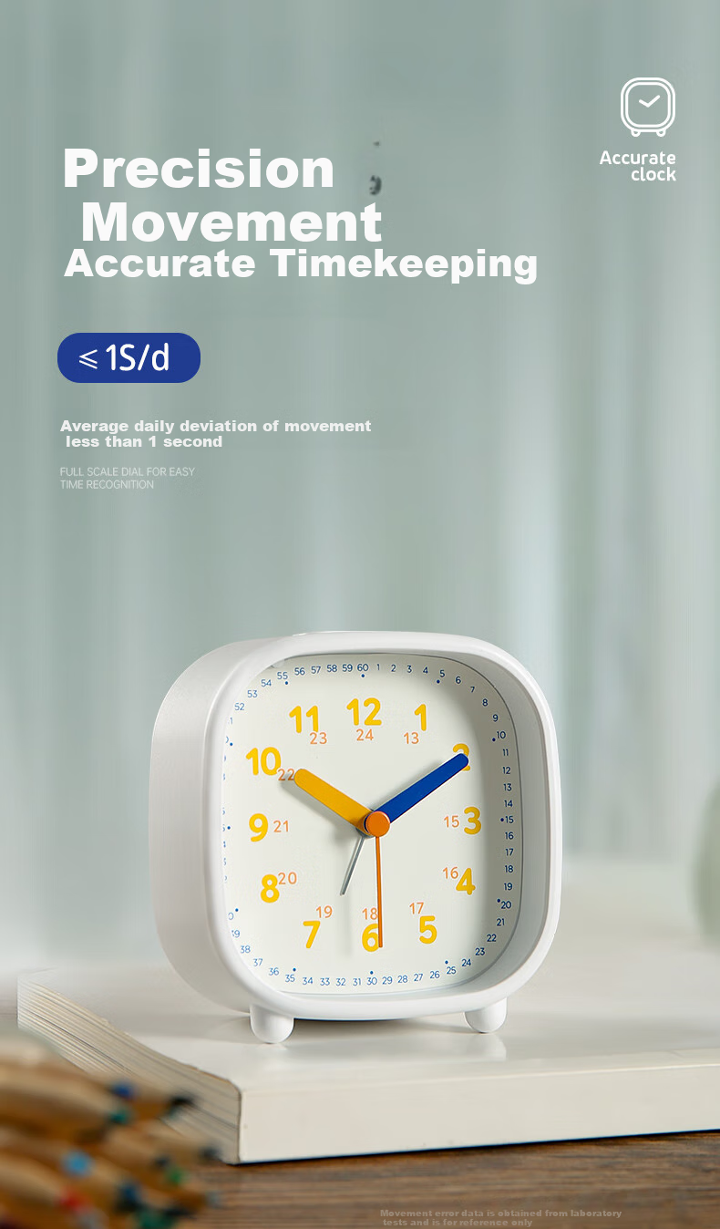 Mashi [Soft Night Light] Alarm Clock for Children And Students, Creative Hourglass-Shaped Clock, Simple Square Design with Hands, Luminous, Lazy Person's Night Light, Desktop Bedside Clock C301-5 Panda Gift 6