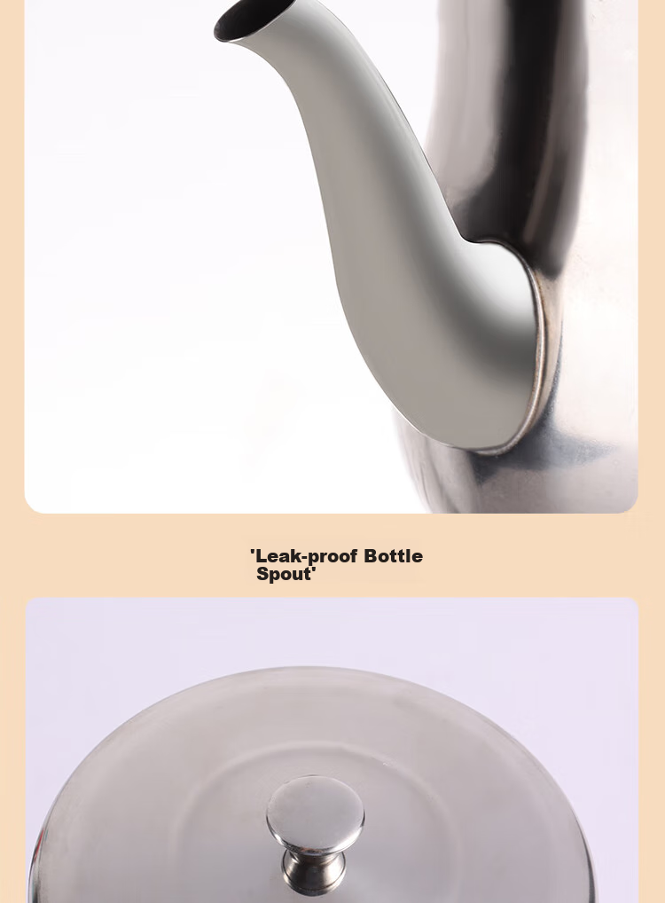 BJ Stainless Steel Oil Dispenser, Kitchen Seasoning Bottle, Leak-Proof Condiment Bottle, Soy Sauce Bottle, Vinegar Jug, Oil Pourer, Oil Bottle, Oil Container 6