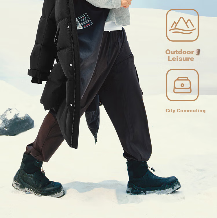 JD Original [New Product Launch] Goose down Jacket for Men And Women, Ultra-Cold Imported 95% White Goose down Long Coat, Oatmeal Color, XL Size 15