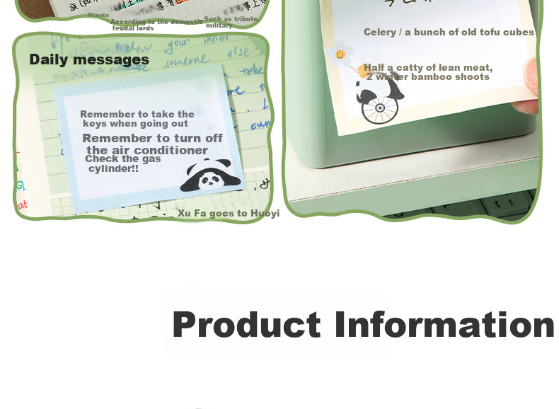 Deli Panda Dudu Pull-Out Sticky Notes, Student Boxed Memo Pads, 70*55mm (200 Sheets), BT414 17