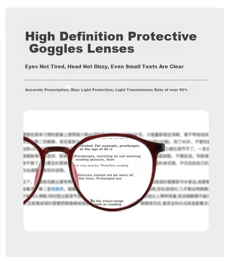 Nianqingtai Women's Fashionable Full-Frame TR90 Comfortable High-Definition Ultra-Light Imported Reading Glasses D686 + 300 Degrees 9
