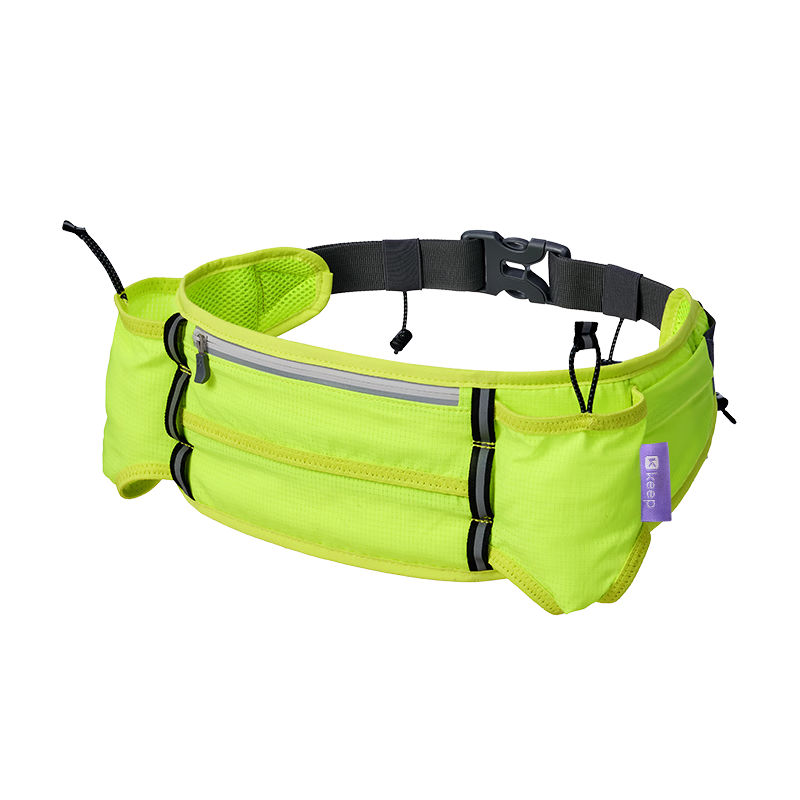 Keep Sports Multi-Compartment Waist Bag Multifunctional Lightweight Running Phone Pouch Outdoor Fitness Gear Fluorescent Yellow-Green