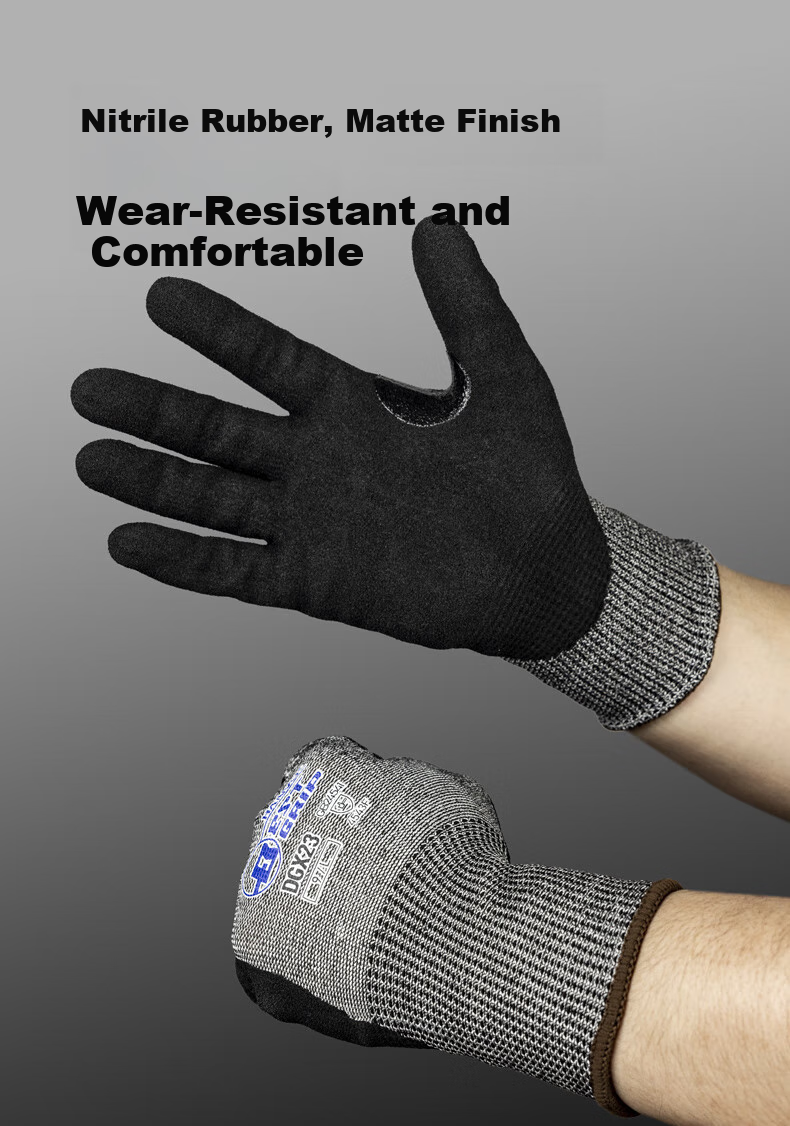 Henghui A9 Level Cut-Resistant Gloves, Tungsten Wire Thickened Anti-Cutting Non-Slip Wear-Resistant Touchscreen Compatible, Industrial Work Steel Plate Glass Protective Gear, DGX25 8
