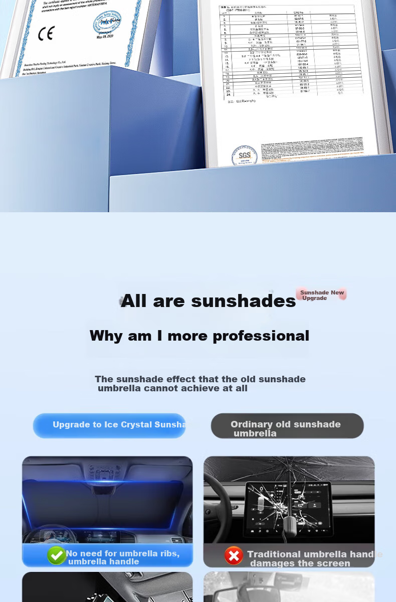 Yilafu Car Sunshade, Heat Insulation Sun Visor, Summer Car Interior Front Windshield Sunshade, Car Window Glass Cover, Light-Blocking Curtai 1