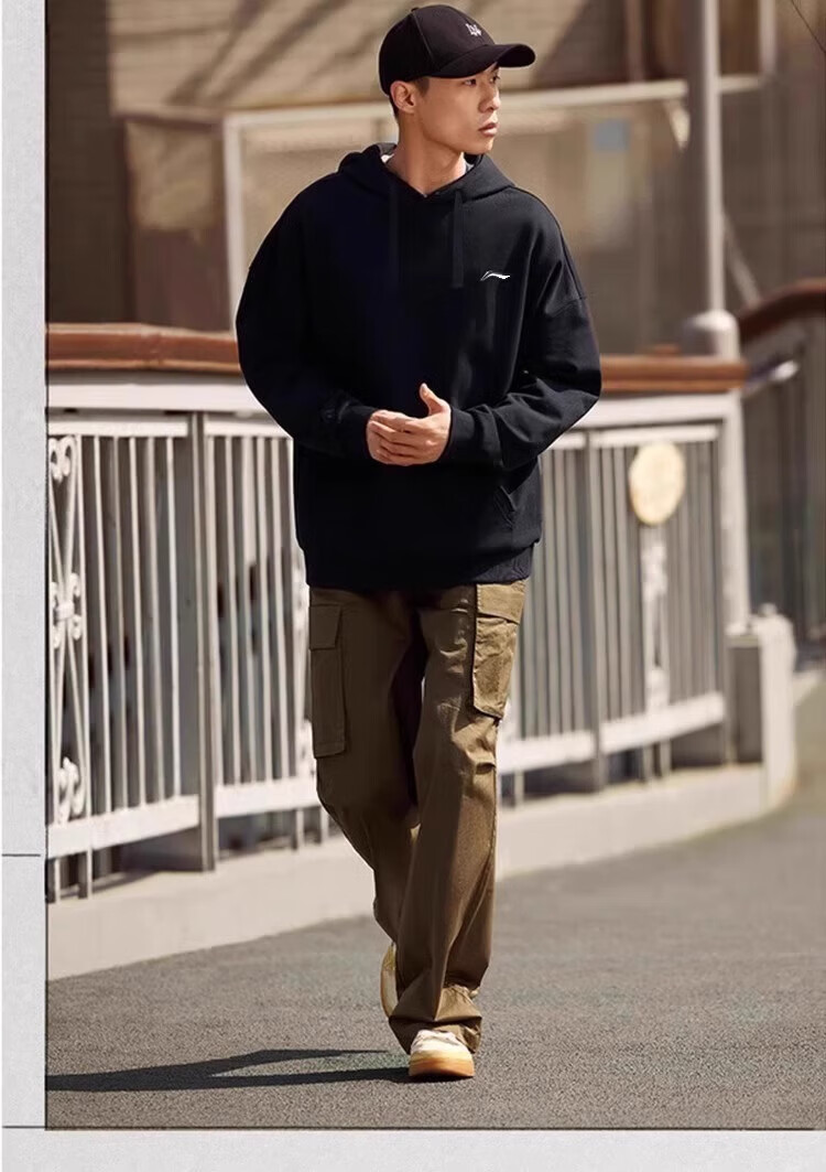 Li-Ning Men's Hoodie Sweatshirt Spring Autumn New Long Sleeve Pullover Sports Casual Basketball Running Jacket 8