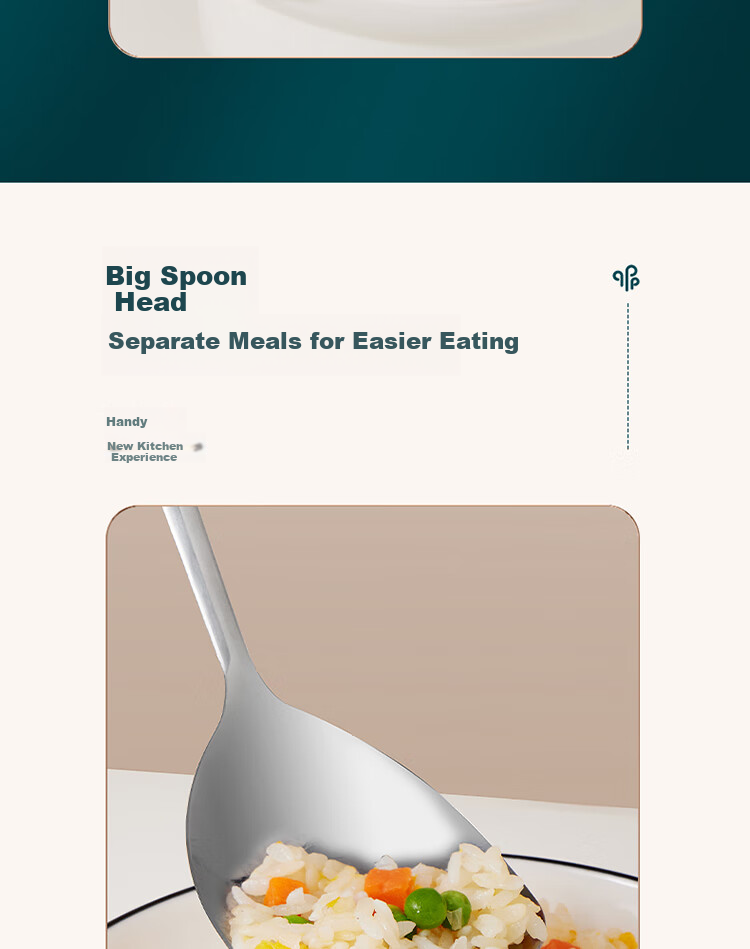 BJ Stainless Steel Spatula, Cooking Spatula, Small Soup Ladle, Small Pot Spatula, Wood-Handle Heat-Resistant Baby Food Tools, 2-Piece Set 5
