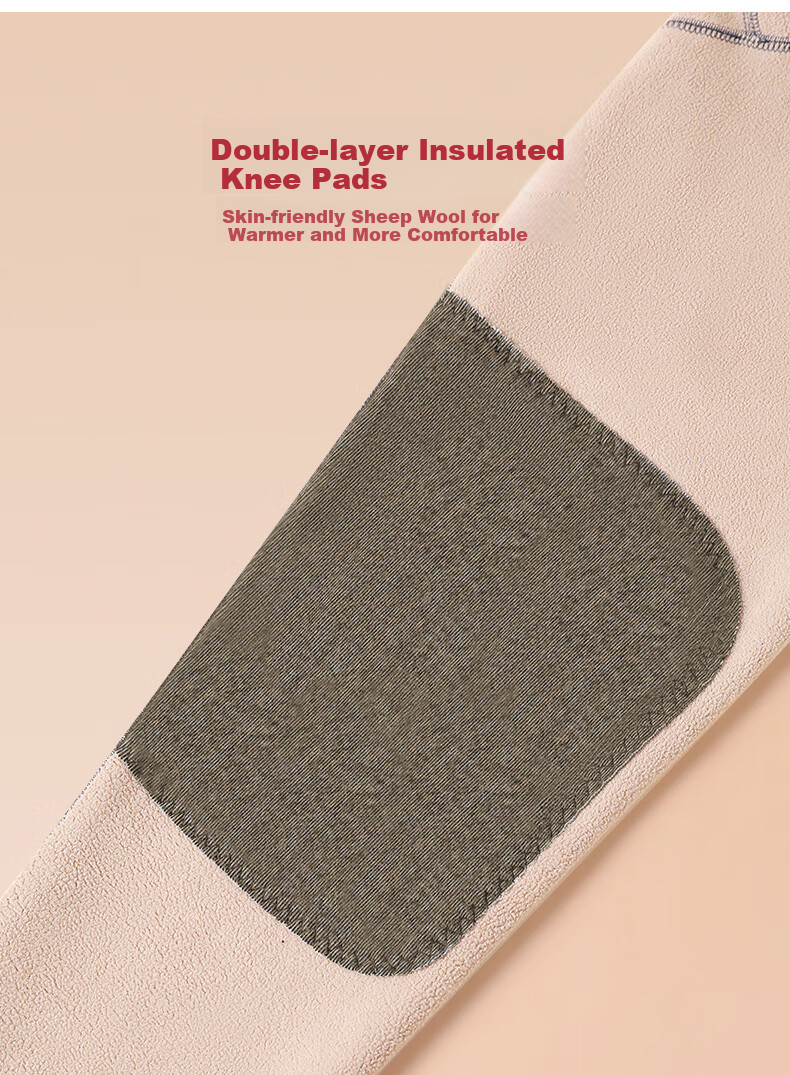 SNOWFLYING [Wool And Silk Knee Pads] New Autumn Men's Thermal Pants, Fleece-Lined Thick Knee Pads Cotton Pants Autumn Long Johns Cold-Proof 3XL 13