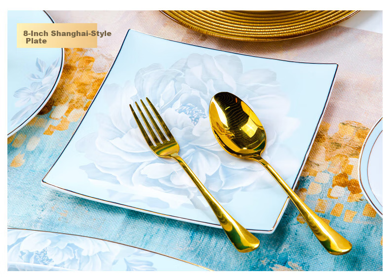 Yunzhihe Tableware Set, Dishwasher Safe, New Stylish Design, Jingdezhen Porcelain Dinnerware Set, Housewarming Gift 7