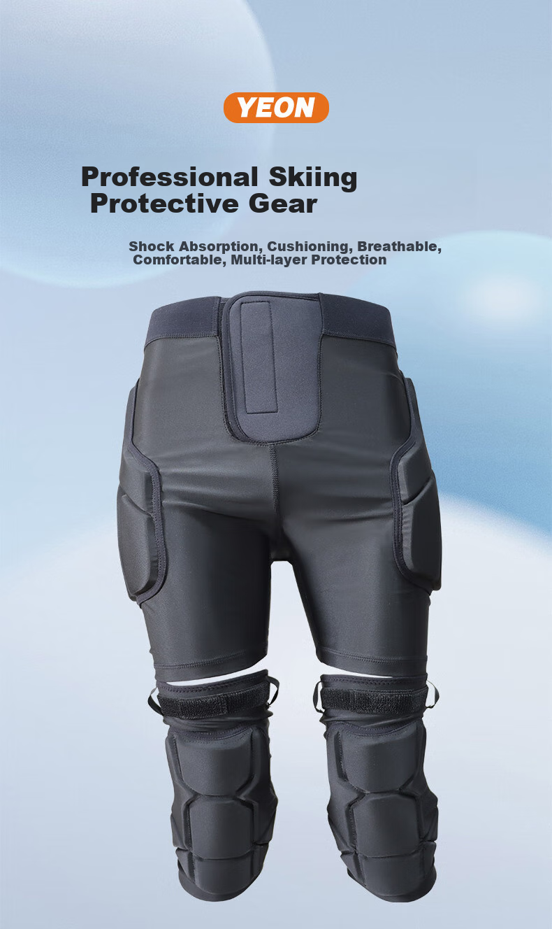 YEON Ski Protective Gear Set Hip Pads Knee Pads Protective Shorts Unisex Anti-Fall Ski Roller Skating Set XL 1