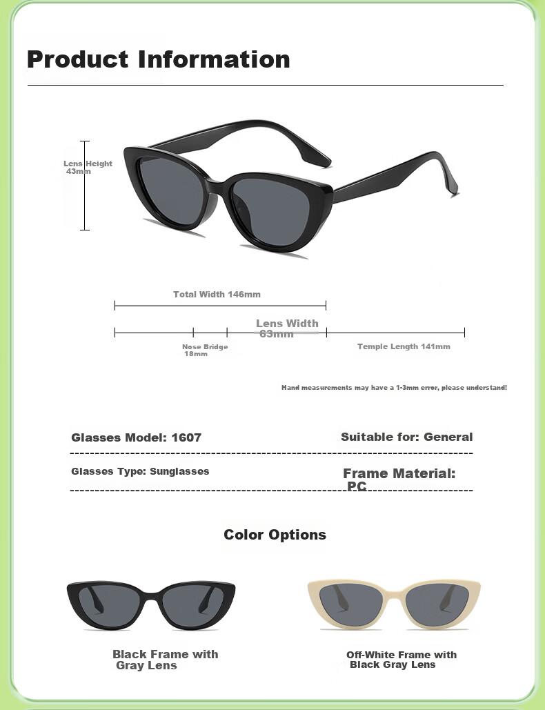 Sheniao Cat Eye Sunglasses [Black Frame], Women's Style, Sun Protection, UV-Resistant, Retro High-End Feel, Internet Celebrity Sunglasses, Father's Style 5