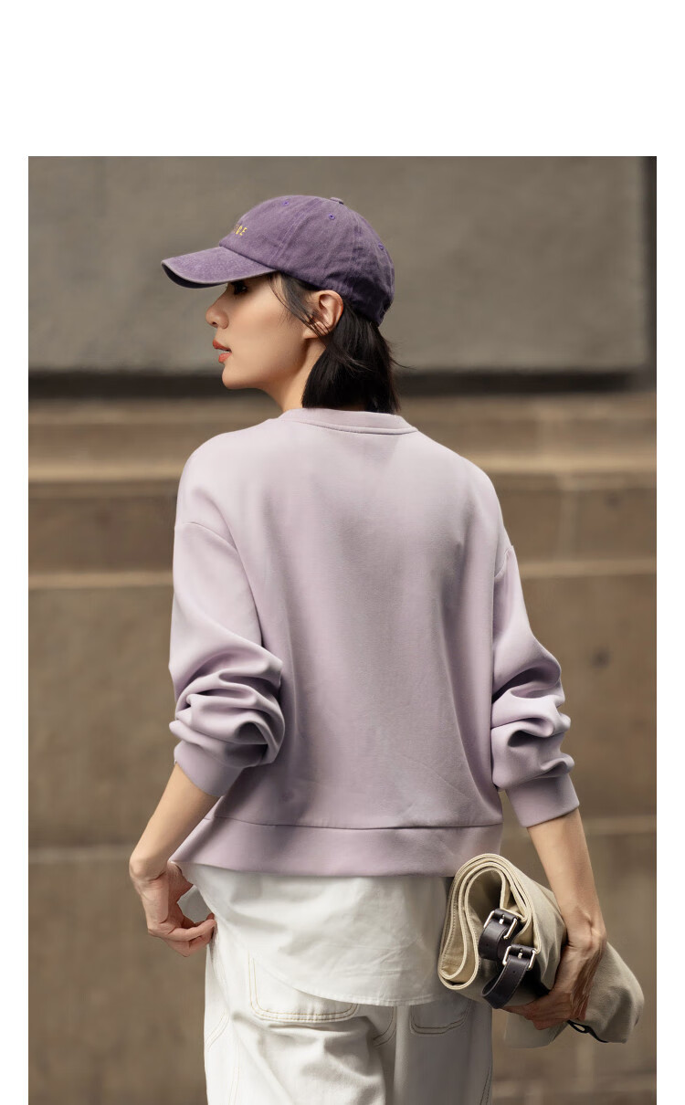 Demana Fresh Cloud Oxygen Cotton Spring Autumn Design Hollow Out Fake Two-Piece Loose Stretchy Slimming Sweatshirt for Women 4