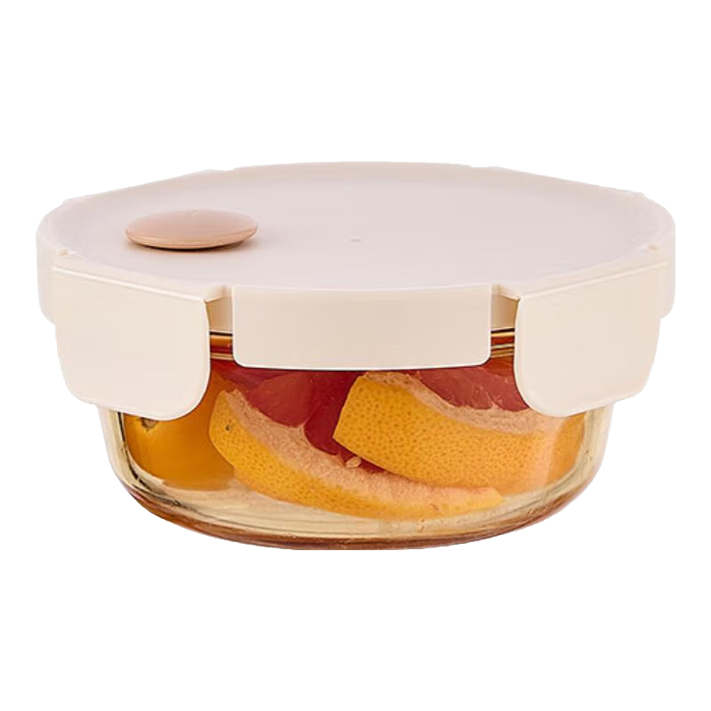 Cilock Glass Lunch Box with Lid Microwave Safe Office Bento Fruit Food Storage Soup Bowl