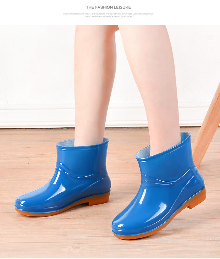 Lido According to Chen Men's Low-Cut Waterproof Work Rain Shoes Women's Fashion Outdoor Rain Boots Non-Slip Thickened Durable Fishing Kitchen Construction Car Wash Custom Lightweight Comfortable Rubbe 2
