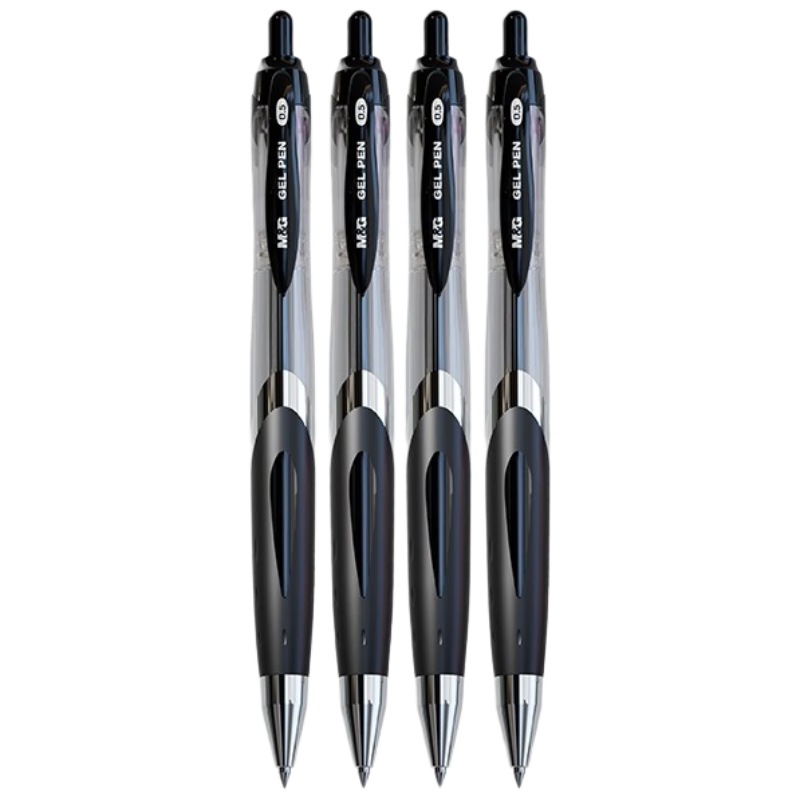 M&G Stationery Elite K35 Retractable 0.5mm Black Gel Pen Student Signature Business Bullet Tip Office Supplies Black 3pcs/Bag AGP13506A