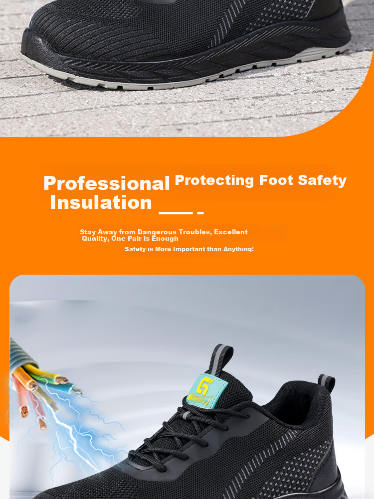 Weierdun Safety Shoes for Men, Breathable, Anti-Smashing, Puncture-Resistant, 10KV Insulated Electrician High-Voltage Power Grid Work Safety Shoes F093 Size 41 2