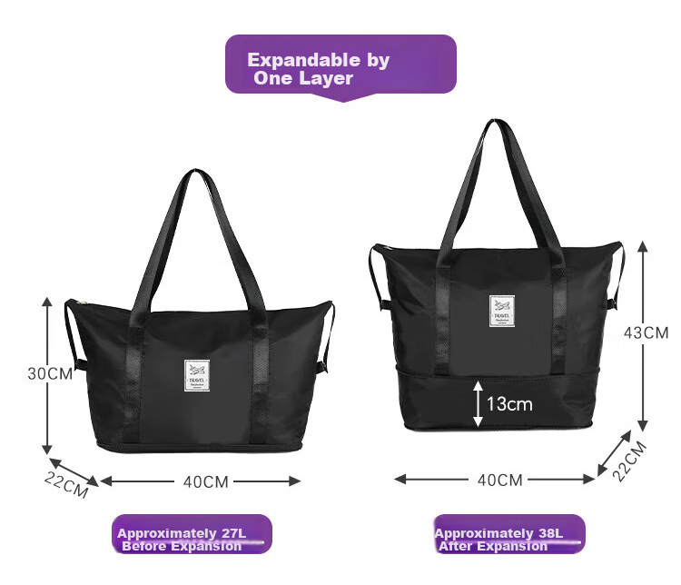 Banzheni Travel Bag Large Capacity Expandable Suitcase for Men And Women, Storage Bag for Maternity And Fitness, Handheld Crossbody Bag 2