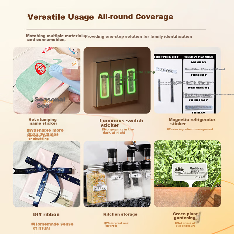 Aimo A30 All-In Home Kit, Thermal Transfer Label Printer, Qixi Gift, Smart Portable Home Carbon Ribbon, Adhesive Stickers, Memo Pads, Name Tags, Refrigerator Magnets