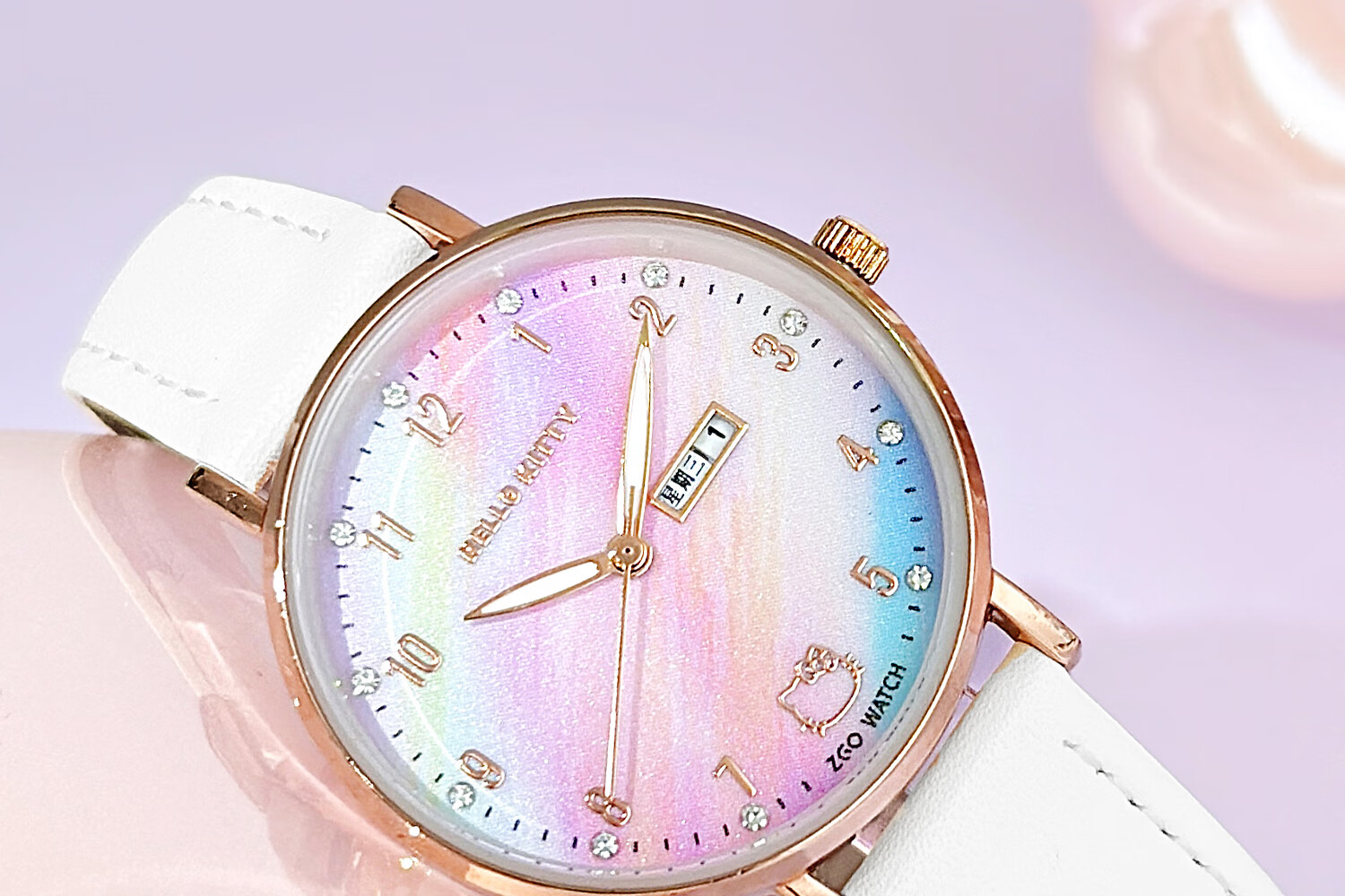 Hello Kitty Girls' Watch Student Dual Calendar Luminous Waterproof Kids' Watch for Elementary and Middle School Girls Exam Wristwatch 9
