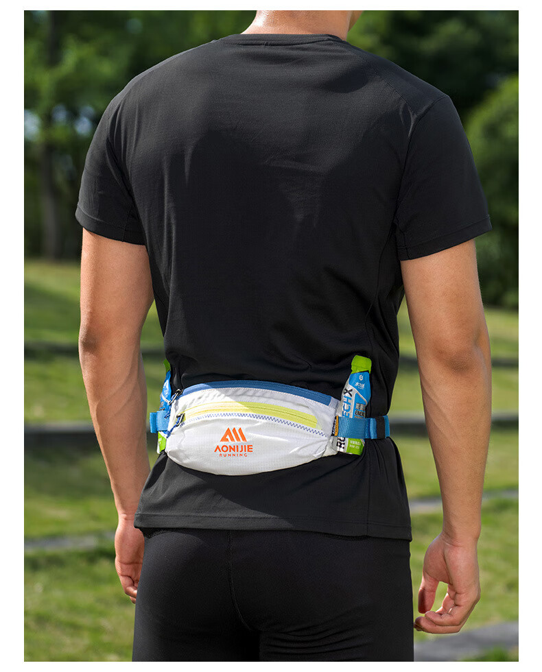 AONIJIE Colorful Sports Waist Bag Fashionable Contrast Double Zipper Large Capacity Ultra-Light Breathable Running Cycling Waist Pack 9