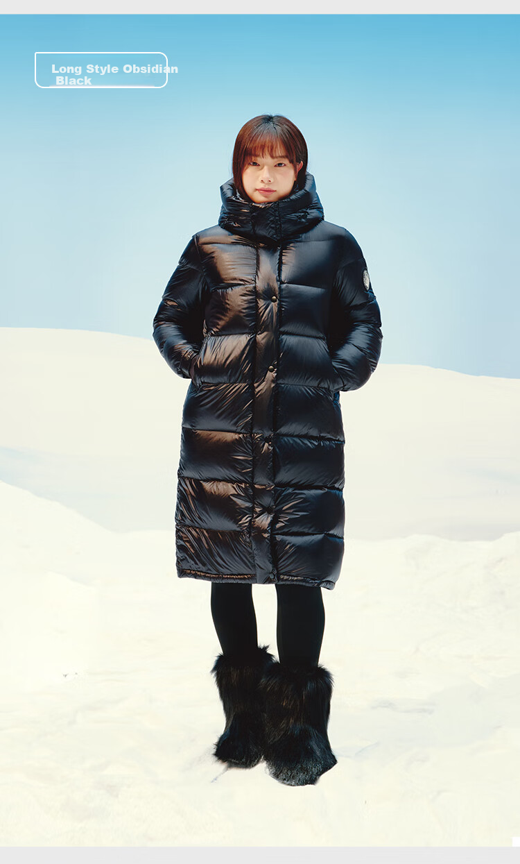JD Original [Black Gold Series] Imported White Goose down Short down Jacket for Women, Winter Coat, Obsidian Black, XL 12