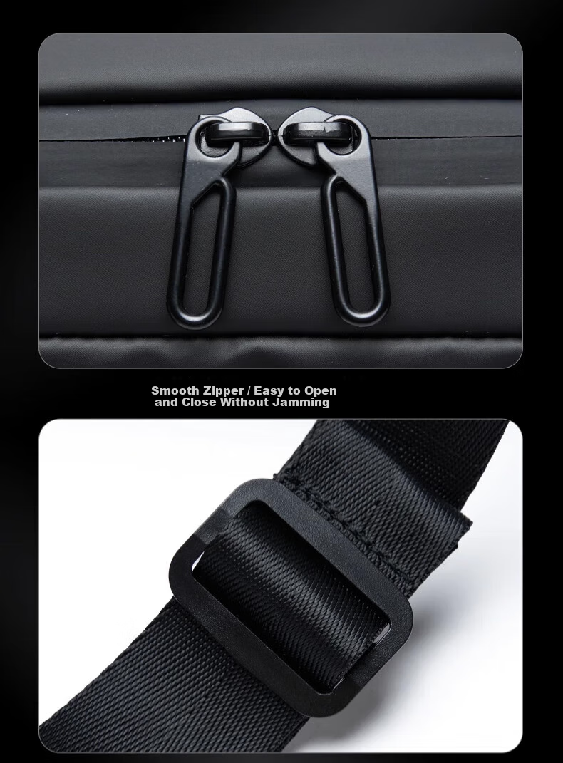 Huili Magnetic Buckle Men's Functional Crossbody Bag, Chest Bag, Shoulder Bag, Large Capacity, Trendy Casual Cycling Sports Sling Backpack 13