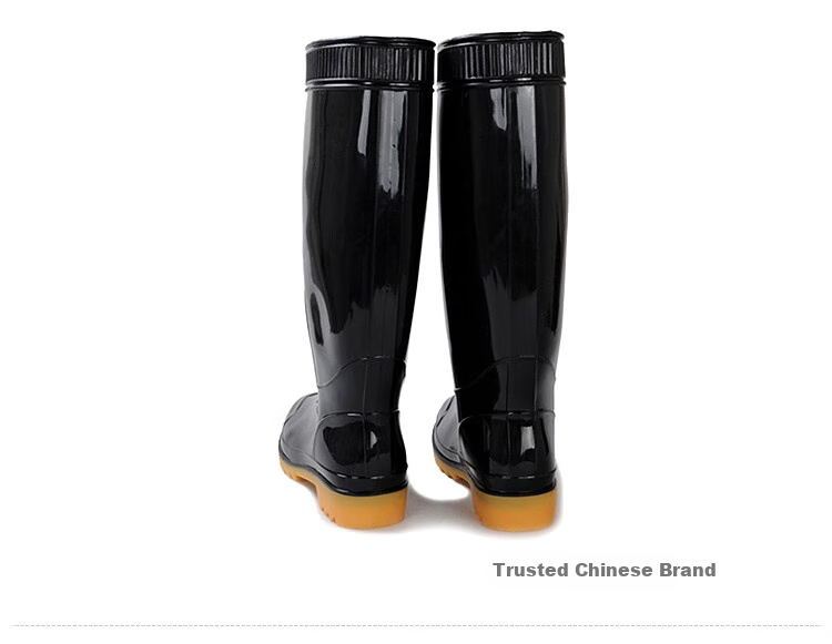 Huili Men's Tall Rain Boots, Non-Slip Waterproof Shoes, Outdoor Car Washing Rubber Shoes, Fishing Wear-Resistant Rain Boots, 07-1 Black High Top Size 45 10