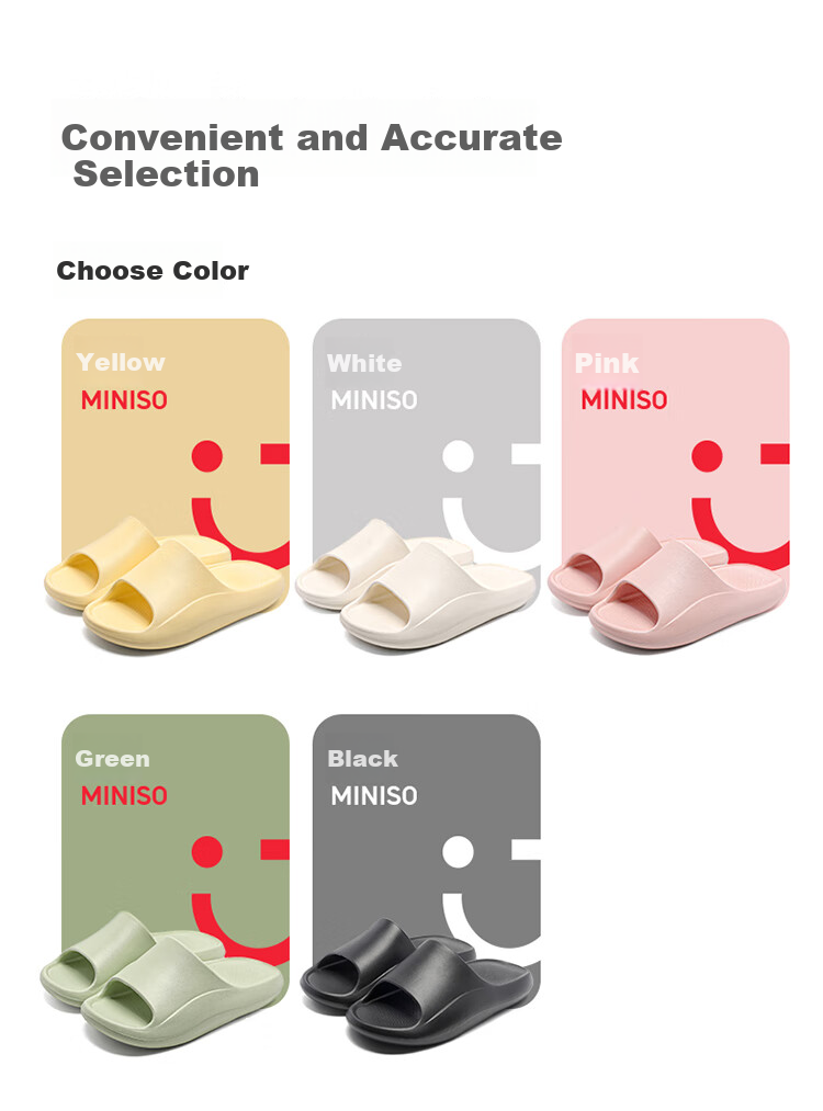 MINISO Squishy Feeling Slippers for Men, Indoor Home Bathroom Shower Non-Slip EVA All-Season Slippers, Gray, Size 44-45 10