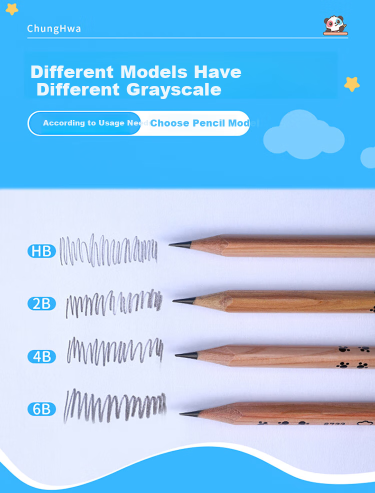 Zhonghua Thick Triangular Pencil for Preschool Handwriting Practice, Large Triangular Pencil for Posture Correction, Imported Xida Wood, Suitable for 6-7 Year Old Elementary School Students, Short Thick Grip for Easy Holding 9