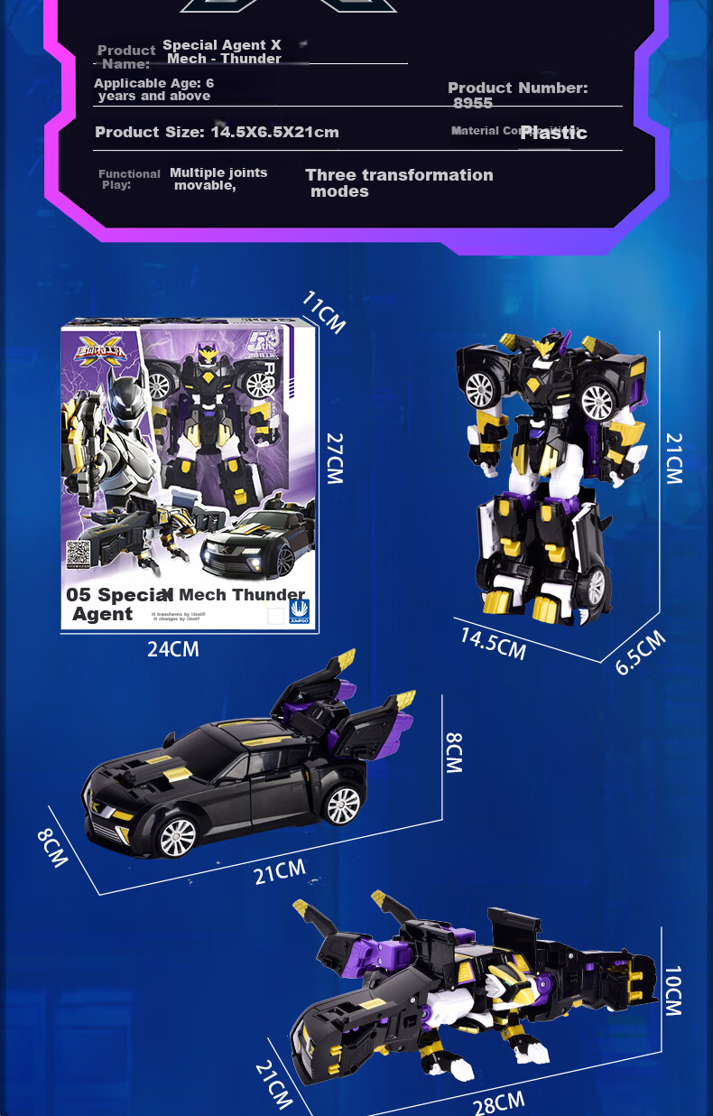 MinitegongduiX, Five-Year Anniversary Edition of Mecha Battle, Transforming Toy Robot, Gift for Young Boys 10