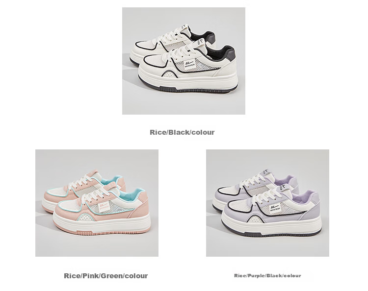 Warrior Women's Summer Breathable Mesh Shoes Casual Comfortable Trendy Sneakers 4181 Beige/Black Size 35 2