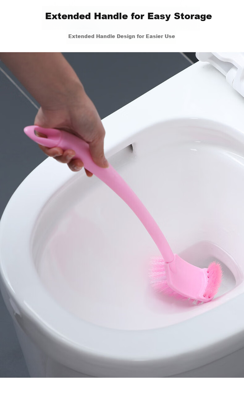 Yagao Toilet Brush, Household No-Corner Bathroom Cleaning Wall-Mounted No-Drilling Toilet Cleaning Brush Tool 4
