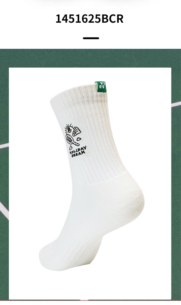 YONEX Yonex Badminton Socks Sweat-Absorbing Breathable Sports Socks Women's 245134BCR White Triple Pack 15