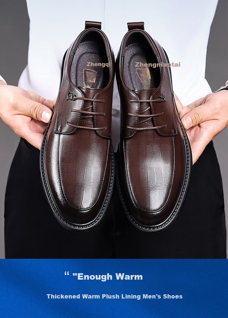 Zhengtai Men's British Style Leather Shoes, Business Formal Shoes, Breathable Soft-Soled Casual Leather Shoes for Men, JZ0120, Brown, Size 44 4