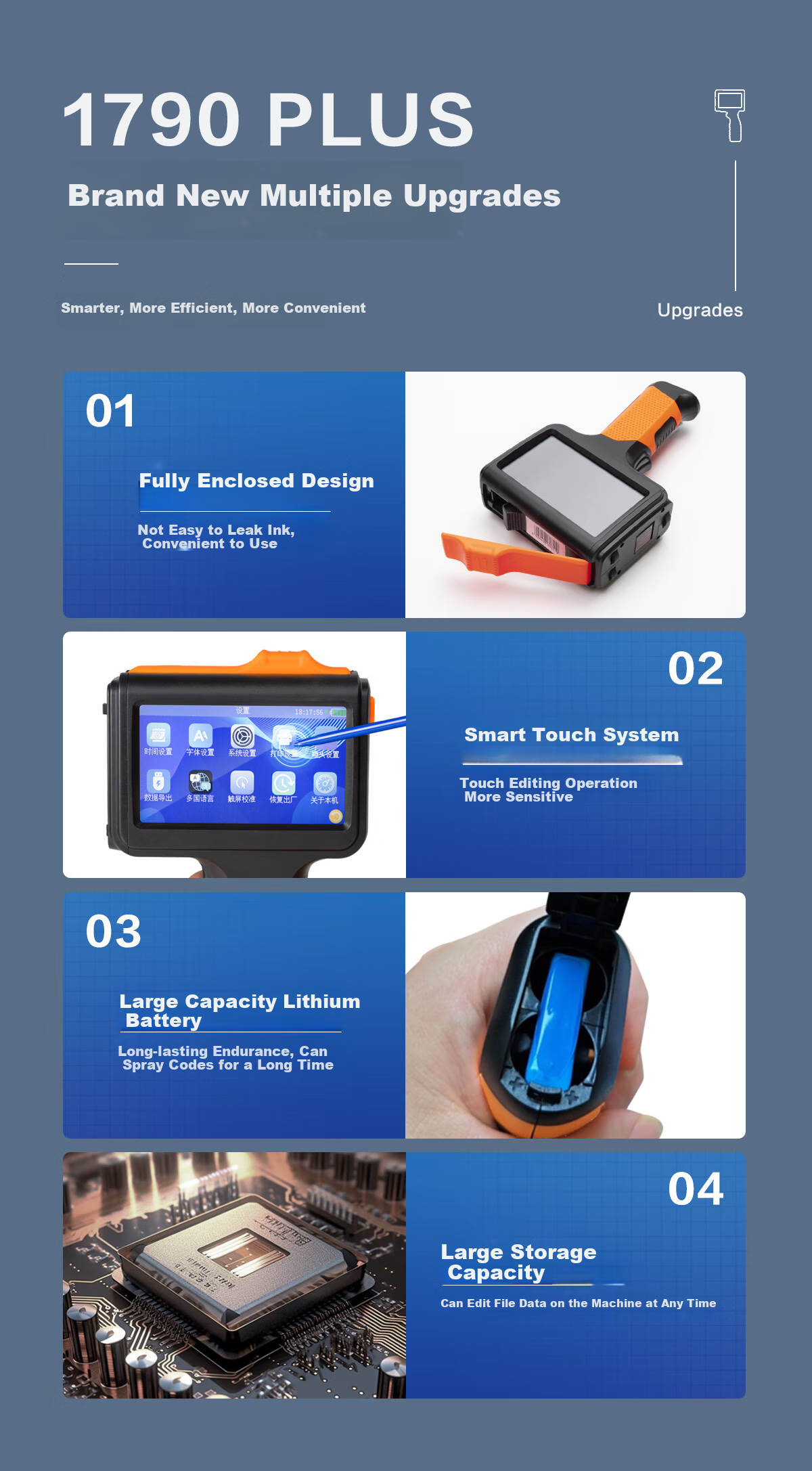 Caige Handheld Inkjet Printer, Coding Machine, Automatic Intelligent Touch Screen Printer with Ink Cartridge, Portable Inkjet Gun for Large Font Printing on Packaging Bags, Paper Boxes, And Cartons 5