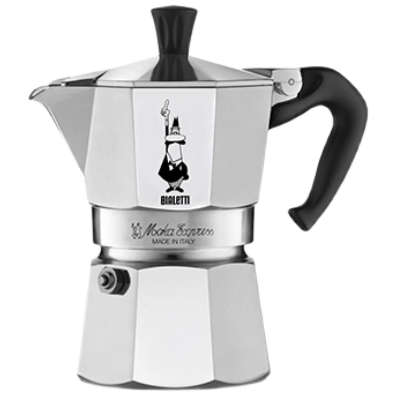 Bialetti Classic Single-Valve 3-Cup Moka Pot, Coffee Maker for Outdoor Camping, Pour-Over Portable Coffee Machine