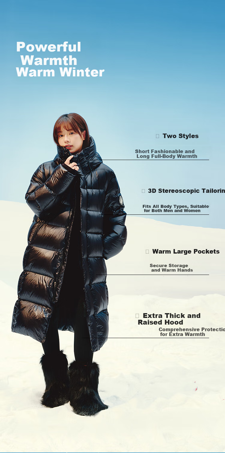 JD Original [Black Gold Series] Imported White Goose down Short down Jacket for Women, Winter Coat, Obsidian Black, XL 4