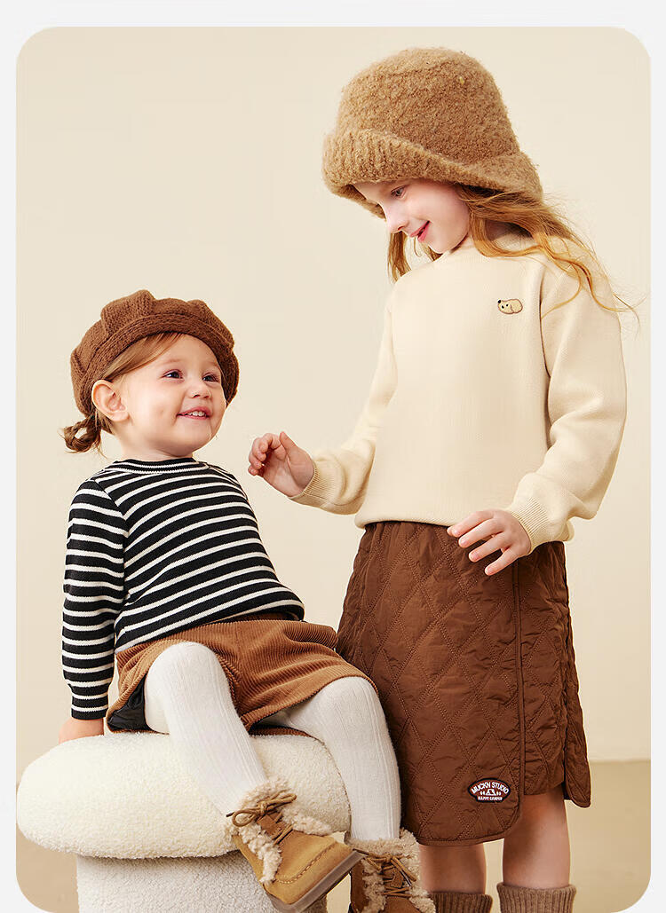 Minibala Girls Baby Half Turtleneck Soft Sweater Base Shirt Skin-friendly Warm Sweet 2025 Winter 1