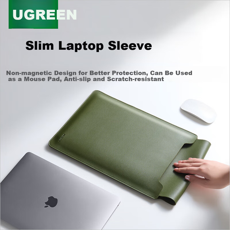 UGREEN Laptop Sleeve for 14-14.9 Inch Non-Magnetic, Compatible with Apple MacBook Pro, Huawei, Lenovo, Xiaomi Laptops, Slim Protective Case Can Be Used As A Mouse Pad