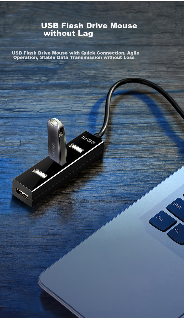 Jinghua JH USB3.0 High-Speed Multi-Port Hub, One-To Multi-Functional Expansion Adapter, for Laptops And Desktop Computers, Hub Extender Converter, Black, 1 Meter, Z414C 5