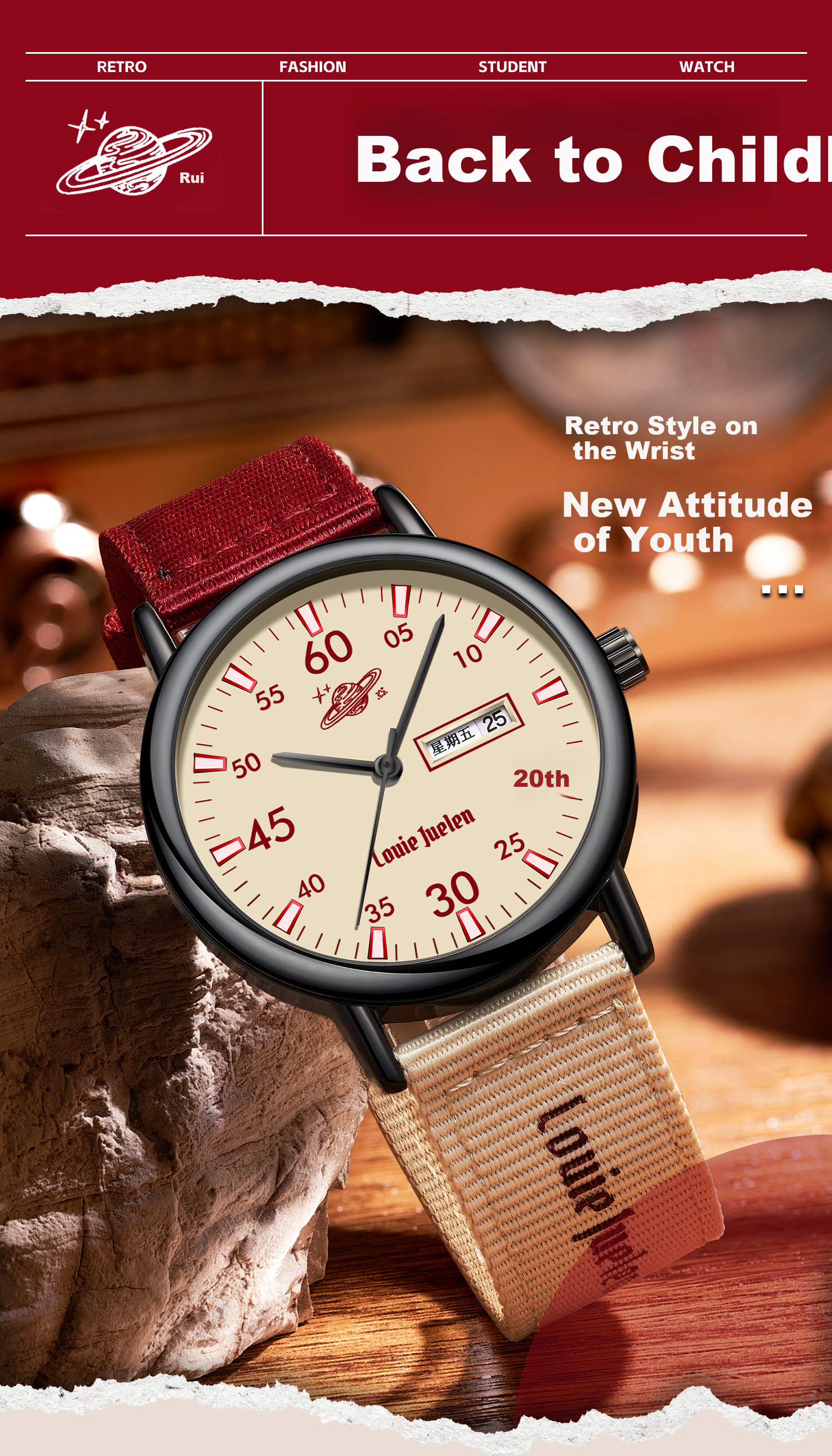 GEORGCOUNT Watch, 2025 New Model, for Female Middle And High School Students, Exam-Specific, Silent Quartz Watch, Waterproof, Youth-Friendly, Stylish Desig 2