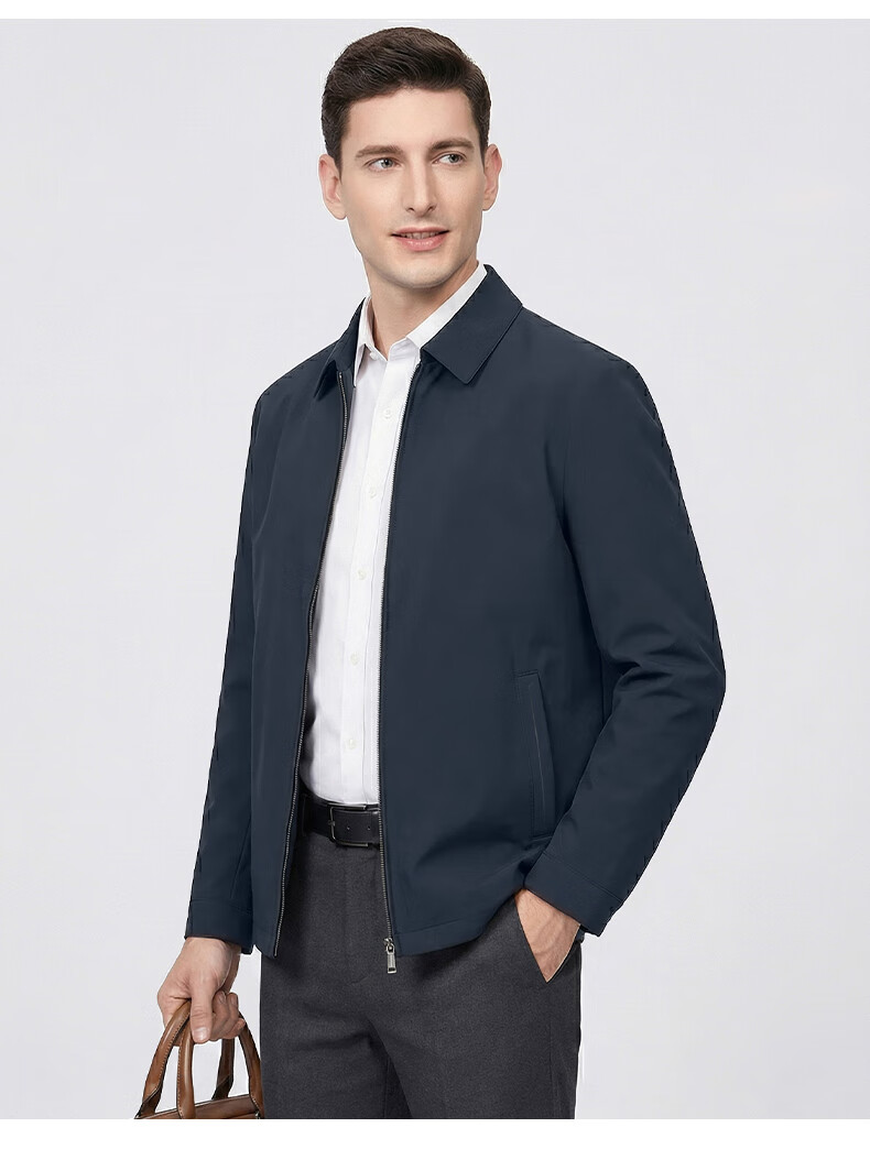 FIRS Men's Jacket Executive Coat Spring Autumn Business Casual Young Middle-aged Turn-down Collar Simple Workwear Short Coat 10