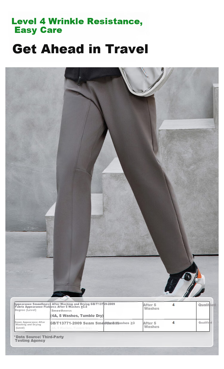 JD Jingzao Water-Repellent 25 New Men's Sports Pants Autumn Winter Warm Outdoor Hiking Durable Commuter Casual Pants Gray L 11