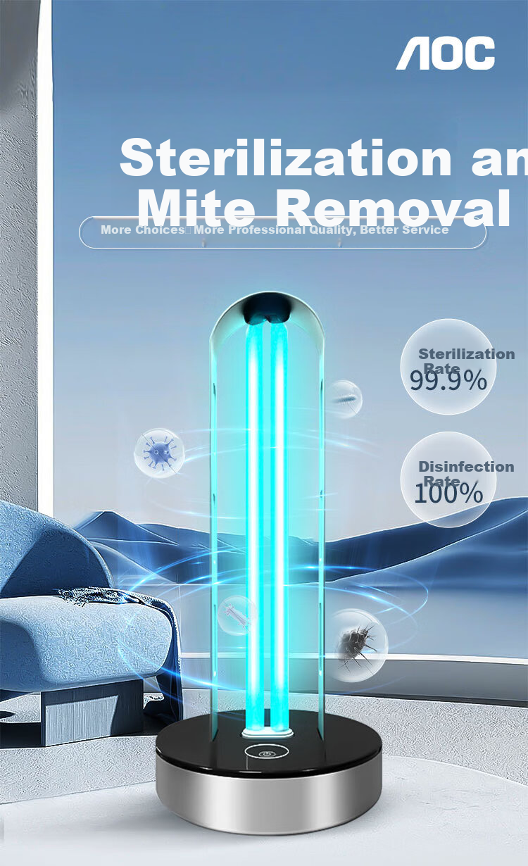 AOC 38W UV Sterilization Lamp Household Ozone Deodorization Disinfection Light Portable Mite Removal Remote Control for Kindergarten 1