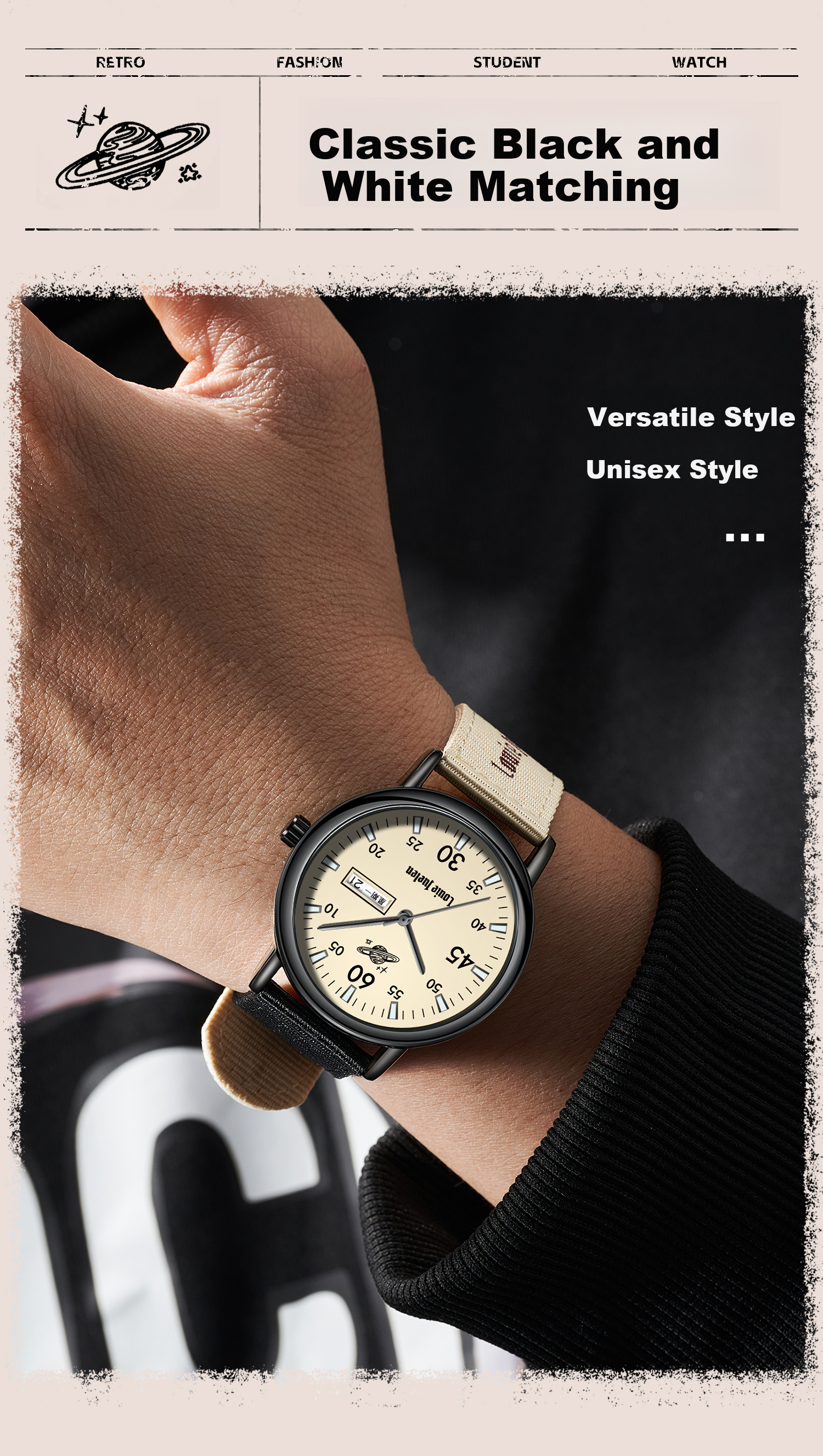 GEORGCOUNT Watch, 2025 New Model, for Female Middle And High School Students, Exam-Specific, Silent Quartz Watch, Waterproof, Youth-Friendly, Stylish Desig 13