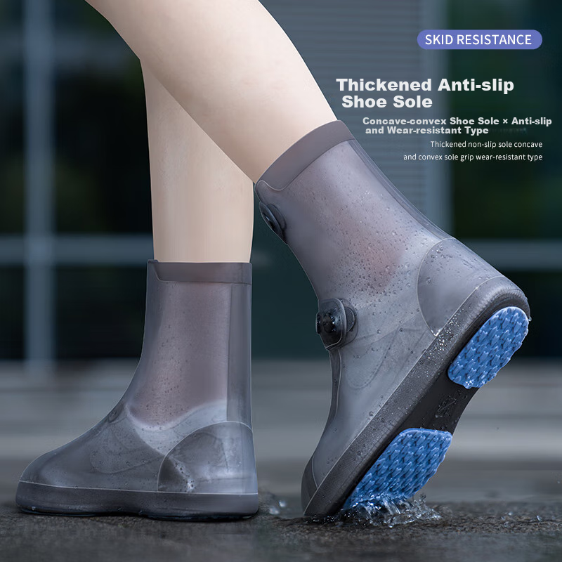 Zhengyu Rain Shoe Covers, Waterproof Non-Slip Wear-Resistant Thickened Children's Shoe Covers, Portable Rain Boots, Waterproof Shoes for Adults, Men And Wome