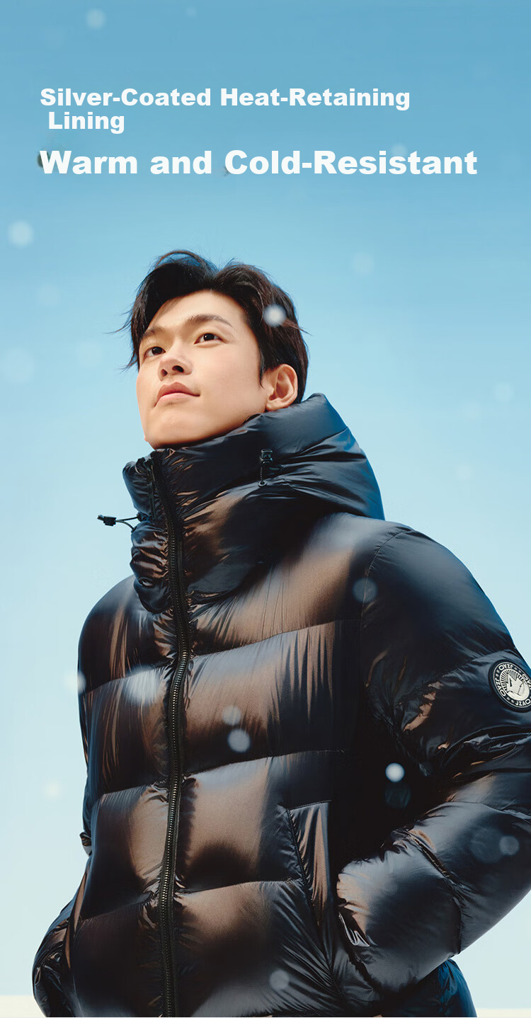 JD Original [Black Gold Imported White Goose down] Short Goose down Jacket for Men And Women, Winter Outerwear, Obsidian Black, 3XL 9