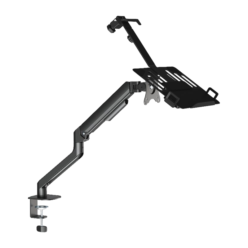Brateck Beihu Inverted Laptop Stand Mechanical Arm Inverted Monitor Mount Desktop Clamp Base Screen Riser E350+APE41 Black